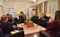 SRSG/DSASG Stewart hosted Turkish Cypriot Special Representative Ergün Olgun and Greek Cypriot Negotiator Menelaos Menelaou at a meeting and dinner on 14 December at the Chief of Mission Official residence