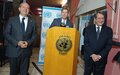 SRSG/DSASG Colin Stewart, welcomed the Greek Cypriot leader, H.E. Mr. Nicos Anastasiades, and the Turkish Cypriot leader, H.E. Mr. Ersin Tatar, to the end-of-year reception at Ledra Palace Hotel on the evening of 7 December, 2022
